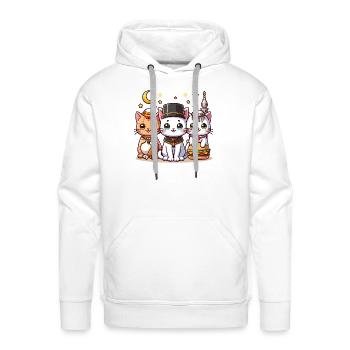 Religious Cat - Men's Premium Hoodie - white - Front - Liam (192cm)