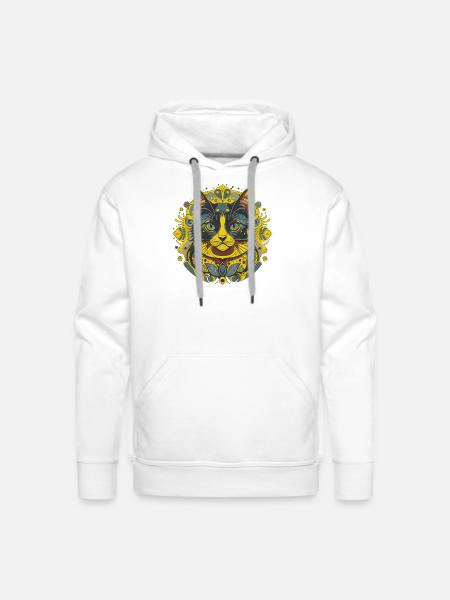 Artist cat - Men's Premium Hoodie - white