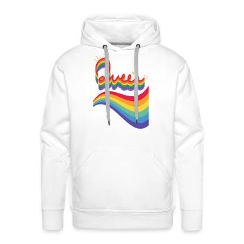 Queer Rainbow - Men's Premium Hoodie - white - Front - Liam (192cm)