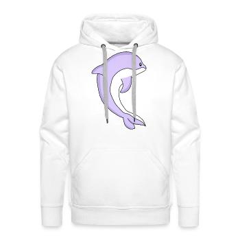 Lilac Dolphin Cute Animal - Men's Premium Hoodie - white - Front - Liam (192cm)