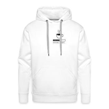 Caffeine Loading Minimalist Coffee Design - Men's Premium Hoodie - white - Front - Liam (192cm)