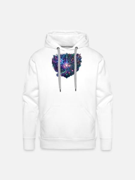 Neon Tree of Circuits - Men's Premium Hoodie - white