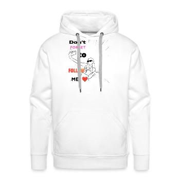 Forget Follow Heart Burst - Men's Premium Hoodie - white - Front - Liam (192cm)