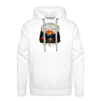 Less Scrolling More Living - Men's Premium Hoodie - white - Front - Liam (192cm)
