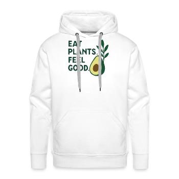 Eat Plants Feel Good Avocado - Men's Premium Hoodie - white - Front - Liam (192cm)