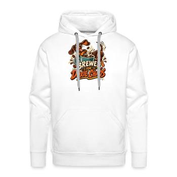 Brewed for Doxie Chaos Coffee Dog   - Men's Premium Hoodie - white - Front - Liam (192cm)