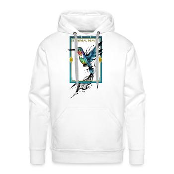 Ethereal Beauty: Captivating Hummingbird - Men's Premium Hoodie - white - Front - Liam (192cm)