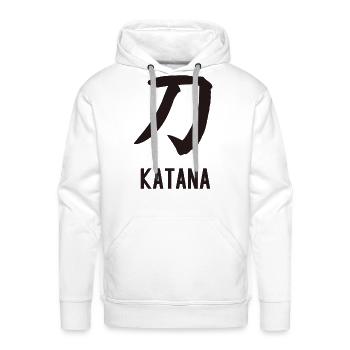 Katana in kanji - Men's Premium Hoodie - white - Front - Liam (192cm)