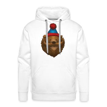 The Mustache Bear - Men's Premium Hoodie - white - Front - Liam (192cm)