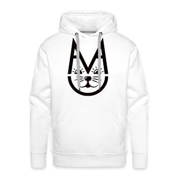 Cute Meow Cat Face - Men's Premium Hoodie - white - Front - Liam (192cm)