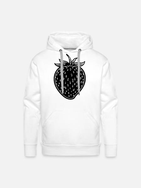 Strawberry Fruit Berries - Men's Premium Hoodie - white