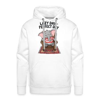 Elephant Lazy Day Perfect Day Comfy Chair - Men's Premium Hoodie - white - Front - Liam (192cm)