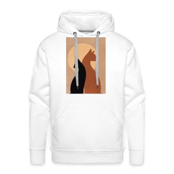 comfy elegant cat design shirt,cat and her shadow - Men's Premium Hoodie - white - Front - Liam (192cm)