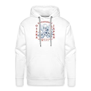 Drunken Octopus with Sake Bottle - Men's Premium Hoodie - white - Front - Liam (192cm)
