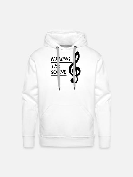 Bold Treble Clef Line Art - Men's Premium Hoodie - white
