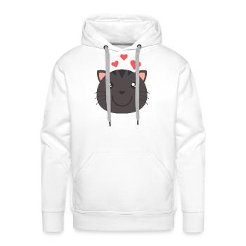 Heartfelt Cat Face - Men's Premium Hoodie - white - Front - Liam (192cm)