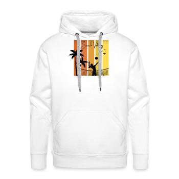 Sunset Beach Volleyball Silhouette - Men's Premium Hoodie - white - Front - Liam (192cm)