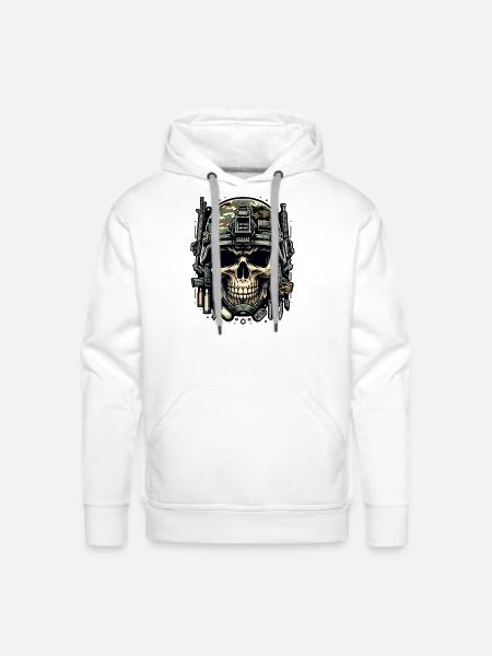 Soldier's Legacy: Camo Skull - Men's Premium Hoodie - white