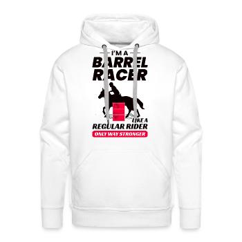Barrel Racer Rodeo Racing Horse Riding Race Funny - Men's Premium Hoodie - white - Front - Liam (192cm)