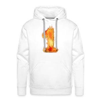 fire flame number 1 two - Men's Premium Hoodie - white - Front - Liam (192cm)
