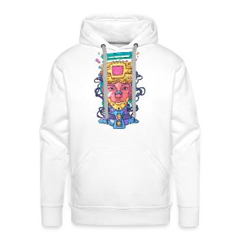Face Futuristic Style - Men's Premium Hoodie - white - Front - Liam (192cm)