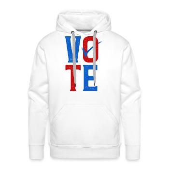 Vote Distressed Red White And Blue - Men's Premium Hoodie - white - Front - Liam (192cm)