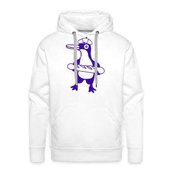 Penguin French Baguette Travel Paris France Sweet - Men's Premium Hoodie - white - Front - Liam (192cm)