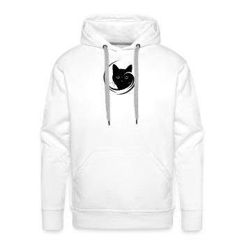 Cat - Elegant Cat Face - Cat Art - Men's Premium Hoodie - white - Front - Liam (192cm)