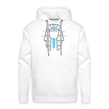 Abstract Safety Cone Emblem - Men's Premium Hoodie - white - Front - Liam (192cm)
