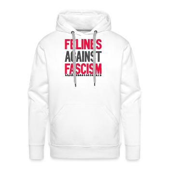 Felines Against Fascism - Men's Premium Hoodie - white - Front - Liam (192cm)