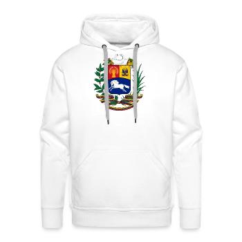 Venezuelan Coat of Arms Crest - Men's Premium Hoodie - white - Front - Liam (192cm)