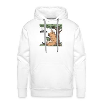 Capybara Reading Under Tree - Men's Premium Hoodie - white - Front - Liam (192cm)