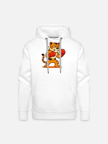 Tiger boxing - Men's Premium Hoodie - white