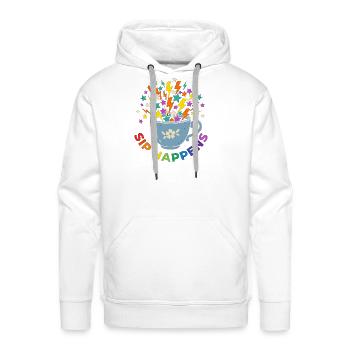 Sip Happens Cupburst - Men's Premium Hoodie - white - Front - Liam (192cm)
