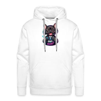 Paws on the Victory Bulldog Gamer - Men's Premium Hoodie - white - Front - Liam (192cm)