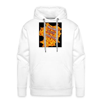 Progress Over Protection - Motivational Badge Butt - Men's Premium Hoodie - white - Front - Liam (192cm)
