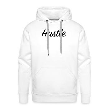 Hustle - Men's Premium Hoodie - white - Front - Liam (192cm)
