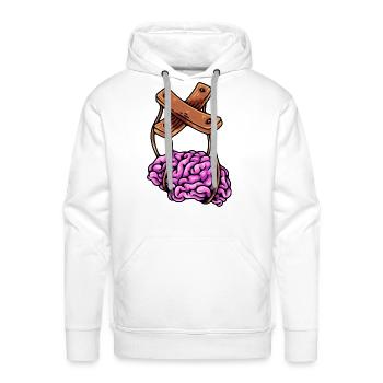 Mind Control - Men's Premium Hoodie - white - Front - Liam (192cm)