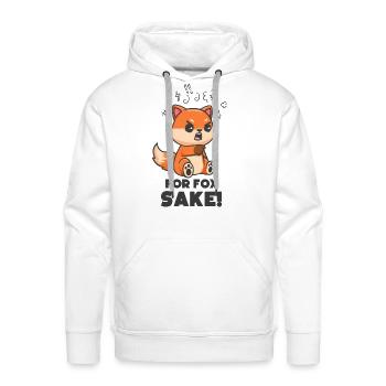 For fox sake - angry fox - Men's Premium Hoodie - white - Front - Liam (192cm)