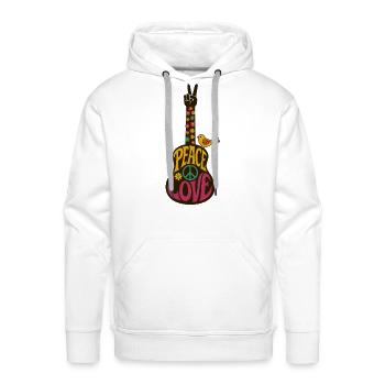 Peace and Love - Men's Premium Hoodie - white - Front - Liam (192cm)