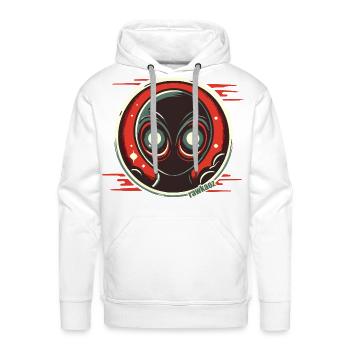 Cosmic Alien Face Illustration - Men's Premium Hoodie - white - Front - Liam (192cm)