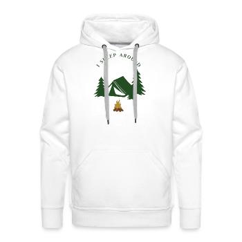Night Camping with Pine Trees and Tent - Men's Premium Hoodie - white - Front - Liam (192cm)
