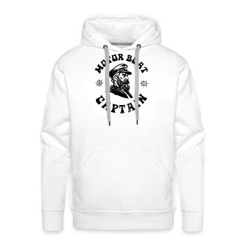 Motor Boat Capitain - Men's Premium Hoodie - white - Front - Liam (192cm)
