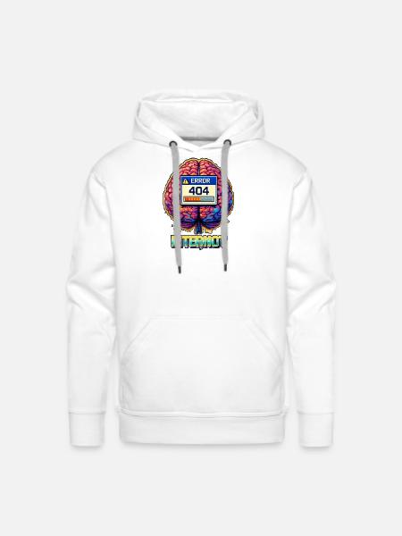 Retro Brain 404 Internet - Men's Premium Hoodie - white