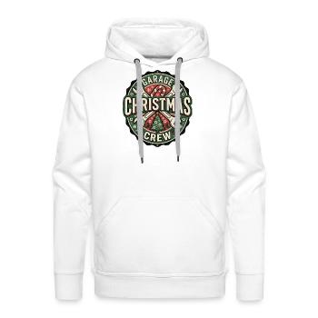 Garage Christmas Crew Badge - Men's Premium Hoodie - white - Front - Liam (192cm)