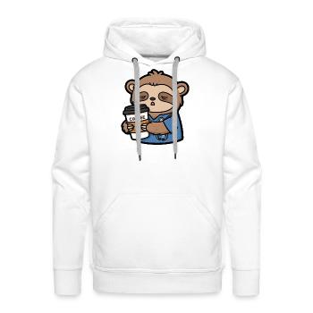 Sleepy Sloth Doctor Coffee - Men's Premium Hoodie - white - Front - Liam (192cm)