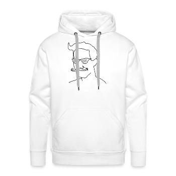 Man with THE mustache - Men's Premium Hoodie - white - Front - Liam (192cm)