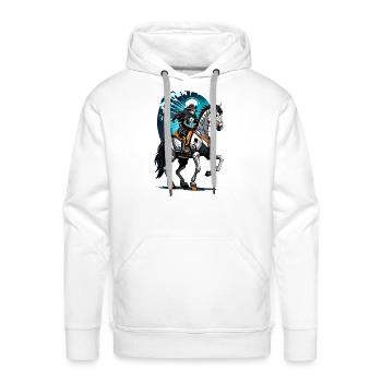Equestrian Halloween Skeleton - Men's Premium Hoodie - white - Front - Liam (192cm)