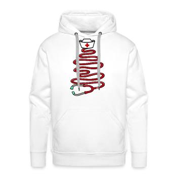 Christmas Stethoscope Nursing Tree - Men's Premium Hoodie - white - Front - Liam (192cm)