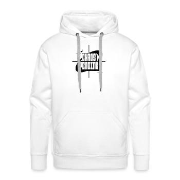Chaos Pending Cosmic Space Logo - Men's Premium Hoodie - white - Front - Liam (192cm)